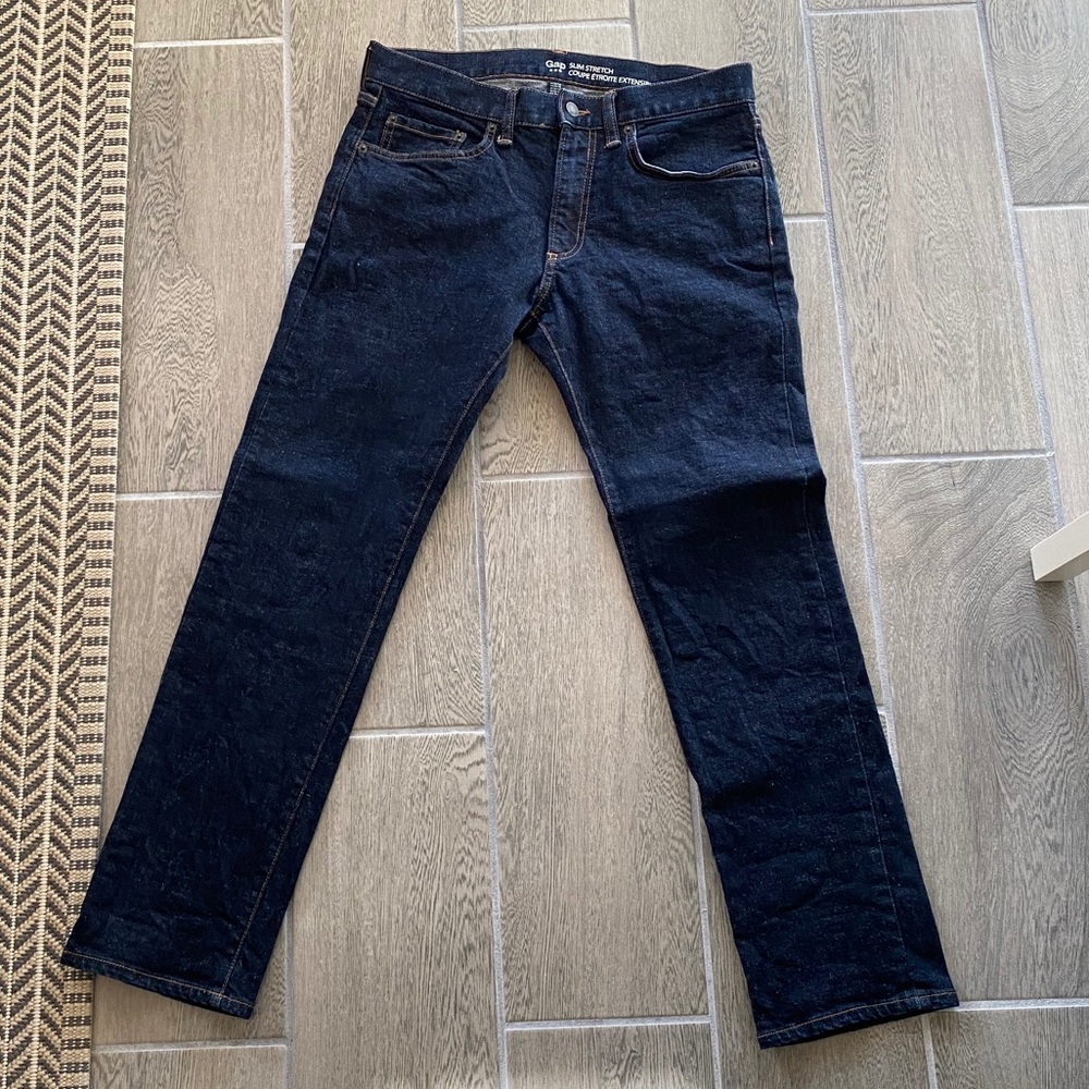 Gap slim stretch men’s jeans size 30x30 dark wash